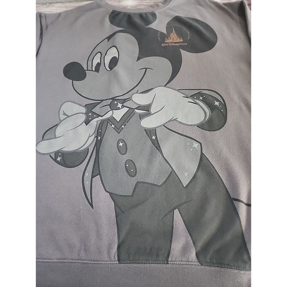 Walt Disney World Sweatshirt 50th Anniversary XXL Mickey Mouse Tuxedo Gray 2XL - Picture 3 of 9